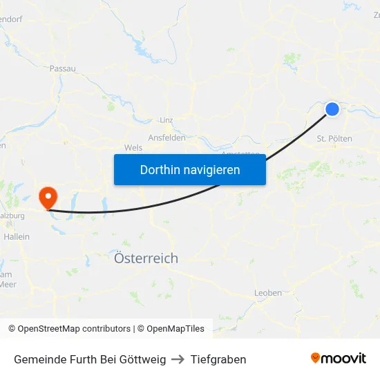 Gemeinde Furth Bei Göttweig to Tiefgraben map
