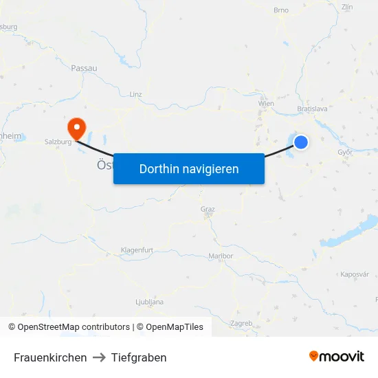 Frauenkirchen to Tiefgraben map