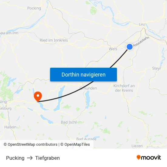 Pucking to Tiefgraben map