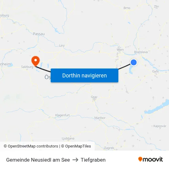 Gemeinde Neusiedl am See to Tiefgraben map