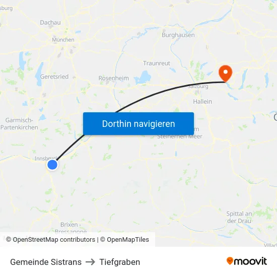 Gemeinde Sistrans to Tiefgraben map