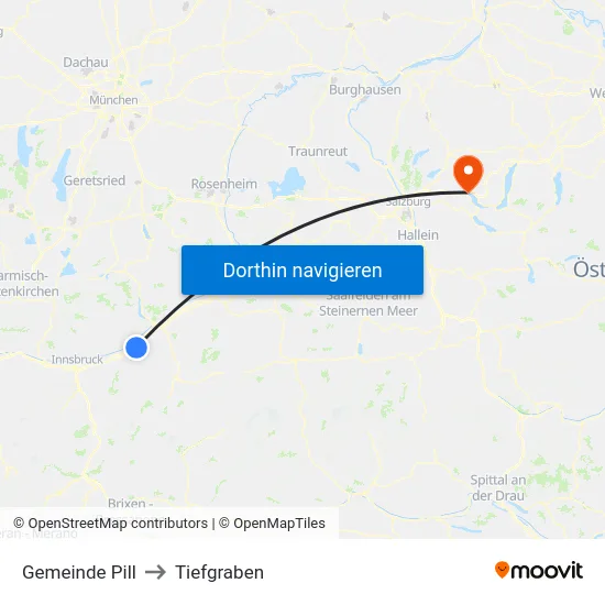 Gemeinde Pill to Tiefgraben map