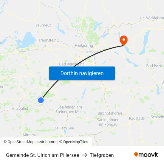 Gemeinde St. Ulrich am Pillersee to Tiefgraben map