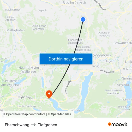 Eberschwang to Tiefgraben map