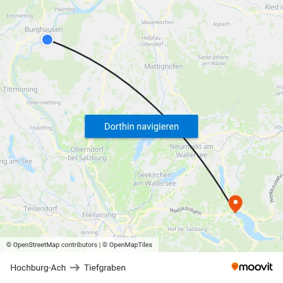 Hochburg-Ach to Tiefgraben map