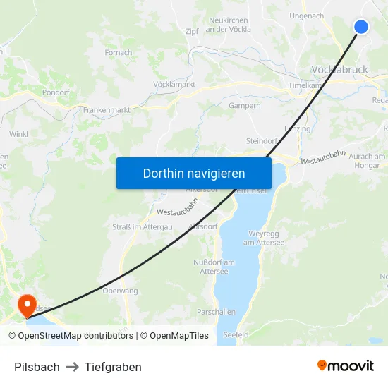 Pilsbach to Tiefgraben map