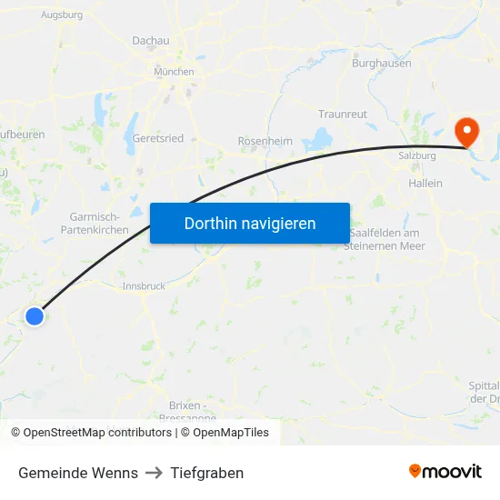 Gemeinde Wenns to Tiefgraben map