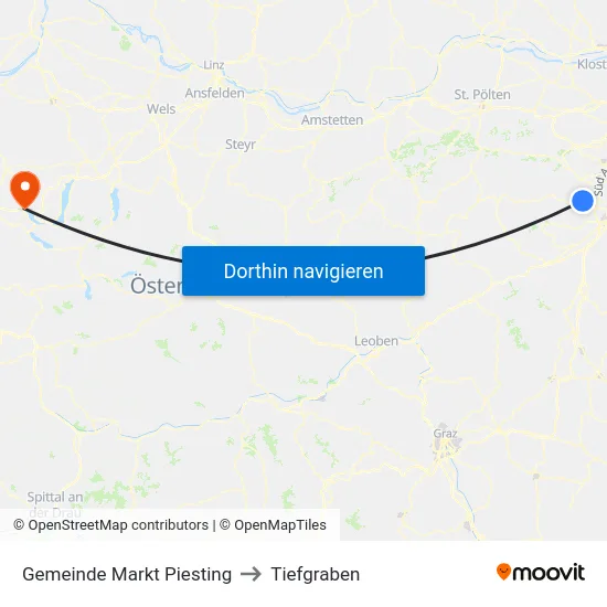 Gemeinde Markt Piesting to Tiefgraben map