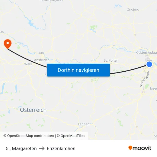 5., Margareten to Enzenkirchen map