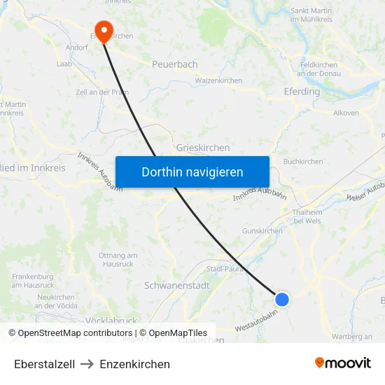 Eberstalzell to Enzenkirchen map