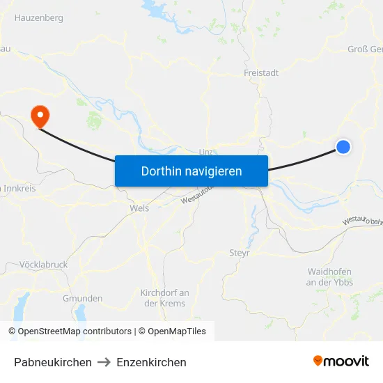 Pabneukirchen to Enzenkirchen map