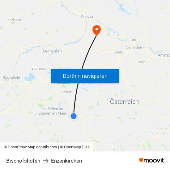 Bischofshofen to Enzenkirchen map