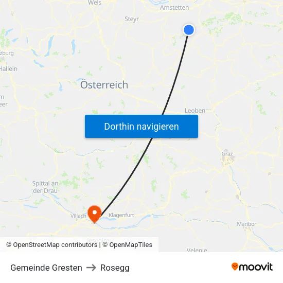 Gemeinde Gresten to Rosegg map