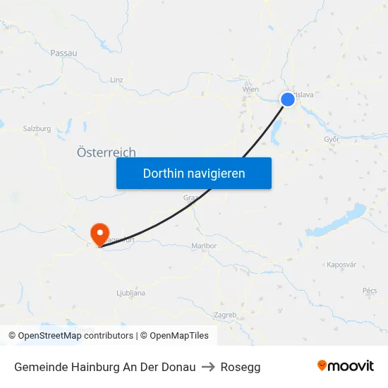 Gemeinde Hainburg An Der Donau to Rosegg map
