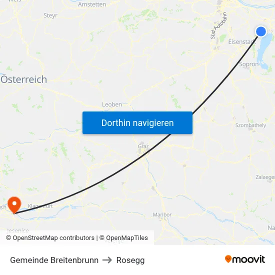 Gemeinde Breitenbrunn to Rosegg map