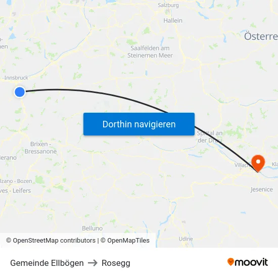 Gemeinde Ellbögen to Rosegg map