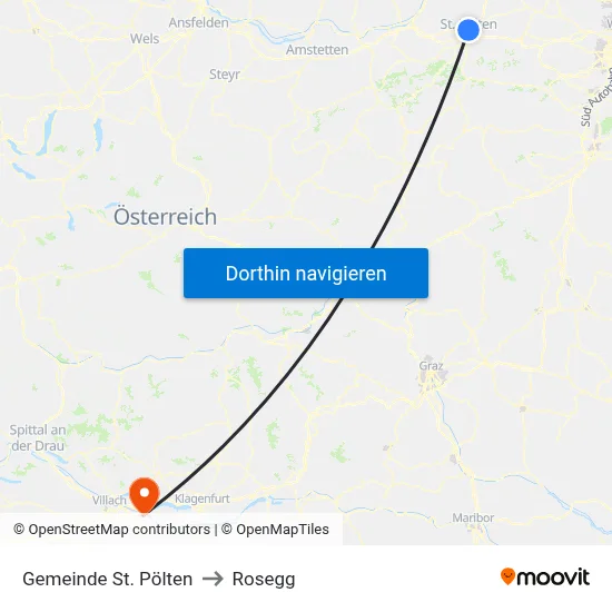 Gemeinde St. Pölten to Rosegg map