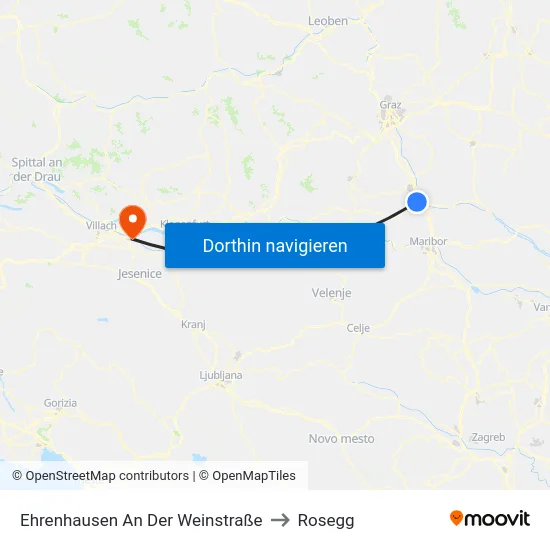 Ehrenhausen An Der Weinstraße to Rosegg map