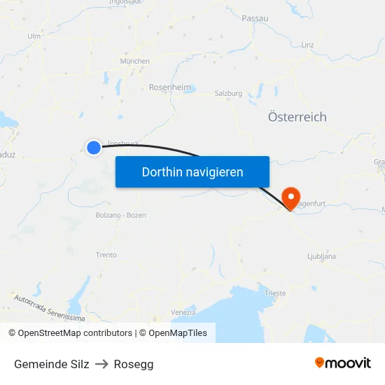 Gemeinde Silz to Rosegg map