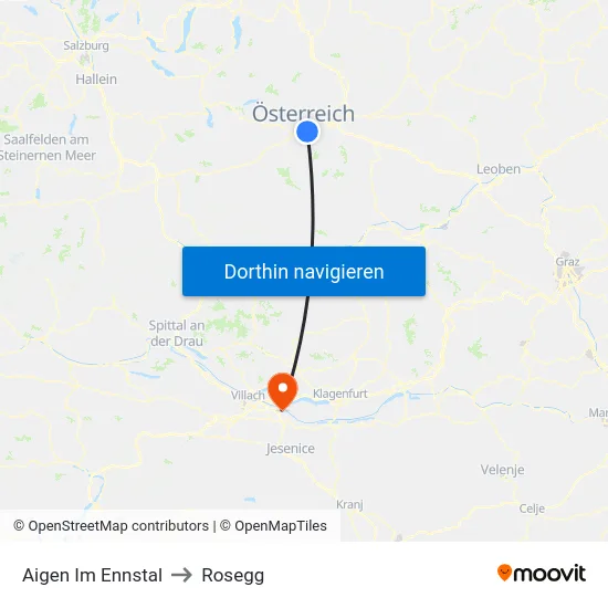 Aigen Im Ennstal to Rosegg map