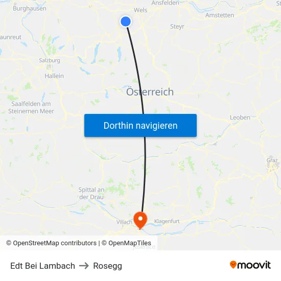 Edt Bei Lambach to Rosegg map