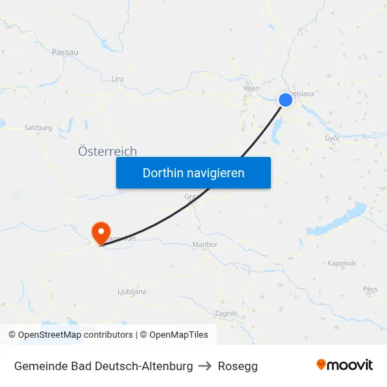 Gemeinde Bad Deutsch-Altenburg to Rosegg map