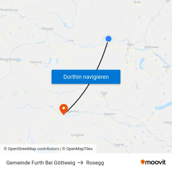 Gemeinde Furth Bei Göttweig to Rosegg map