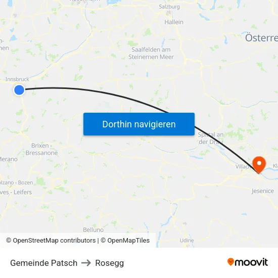 Gemeinde Patsch to Rosegg map