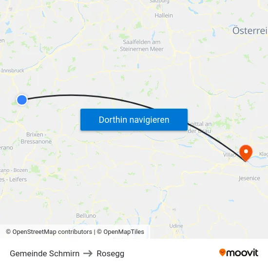 Gemeinde Schmirn to Rosegg map