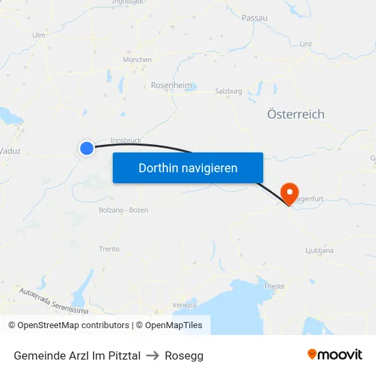 Gemeinde Arzl Im Pitztal to Rosegg map