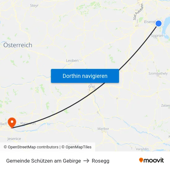 Gemeinde Schützen am Gebirge to Rosegg map