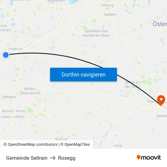 Gemeinde Sellrain to Rosegg map