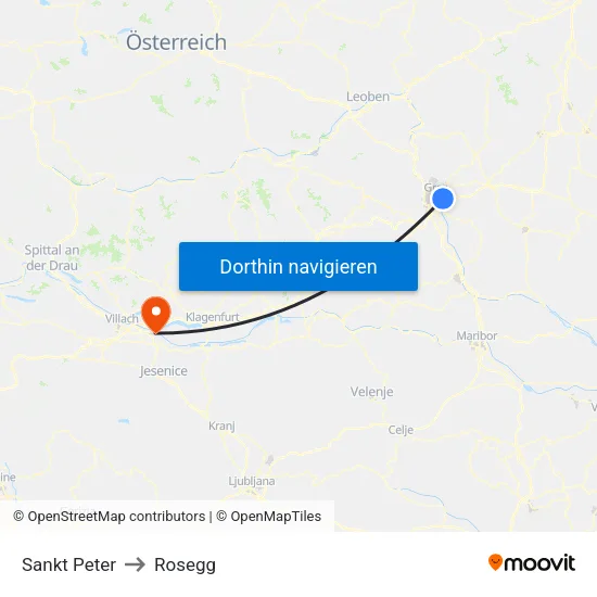 Sankt Peter to Rosegg map