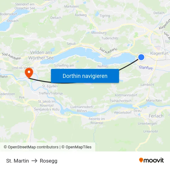 St. Martin to Rosegg map