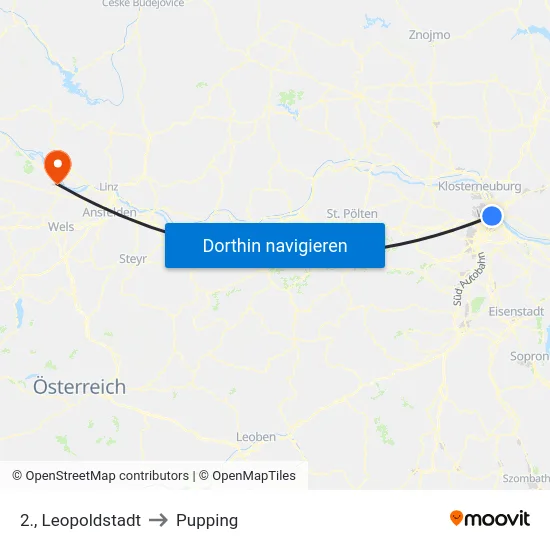 2., Leopoldstadt to Pupping map