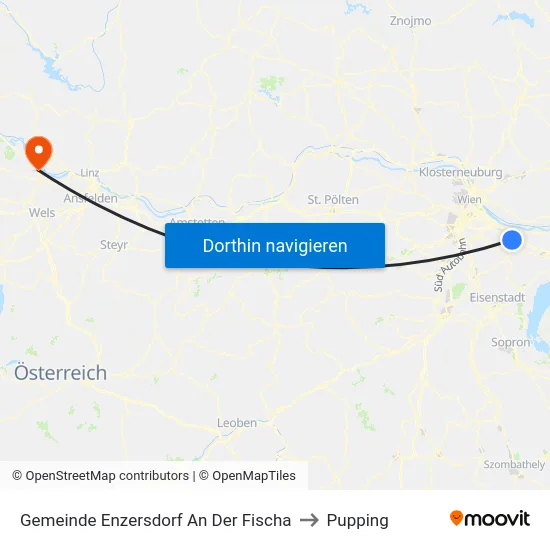 Gemeinde Enzersdorf An Der Fischa to Pupping map