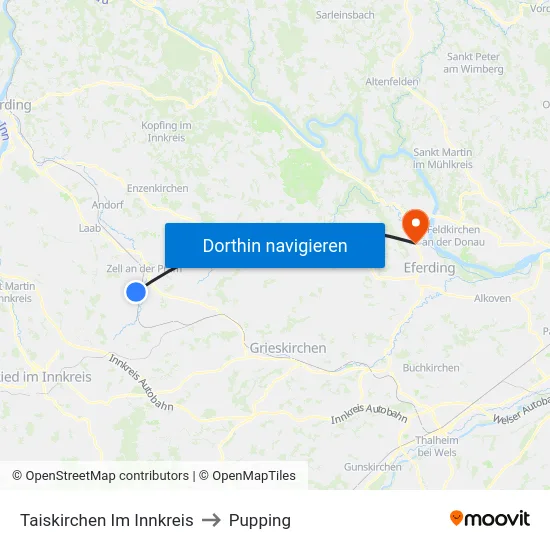 Taiskirchen Im Innkreis to Pupping map