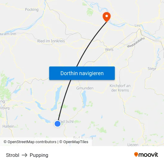 Strobl to Pupping map