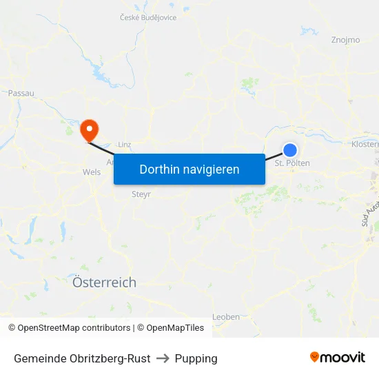 Gemeinde Obritzberg-Rust to Pupping map
