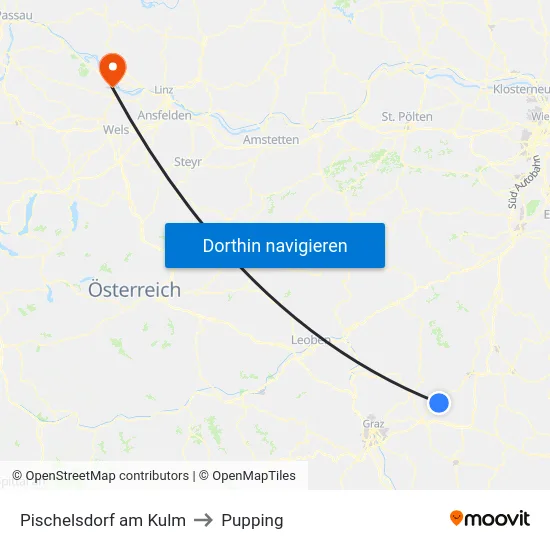 Pischelsdorf am Kulm to Pupping map