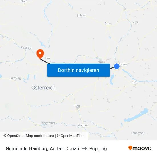 Gemeinde Hainburg An Der Donau to Pupping map