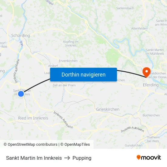 Sankt Martin Im Innkreis to Pupping map