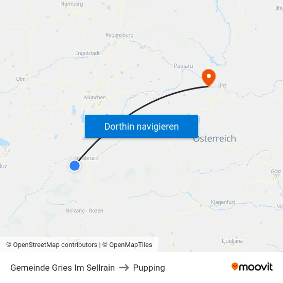 Gemeinde Gries Im Sellrain to Pupping map