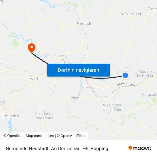 Gemeinde Neustadtl An Der Donau to Pupping map