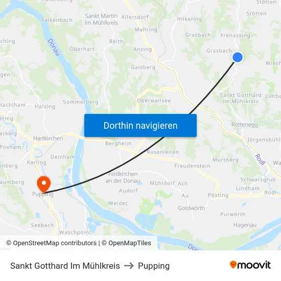 Sankt Gotthard Im Mühlkreis to Pupping map