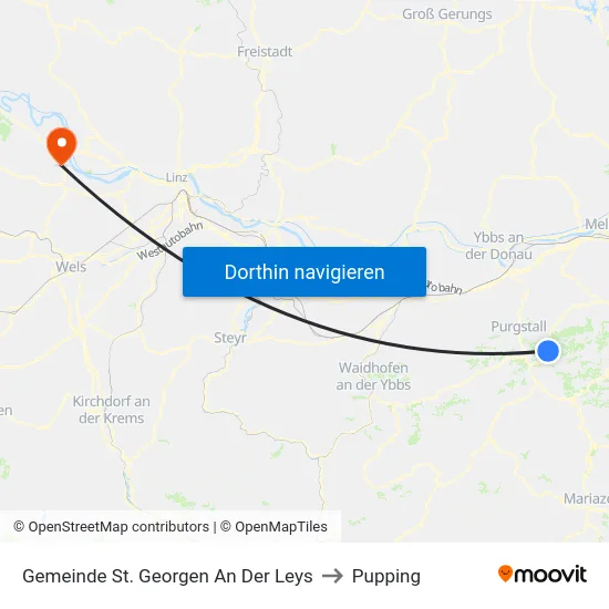 Gemeinde St. Georgen An Der Leys to Pupping map