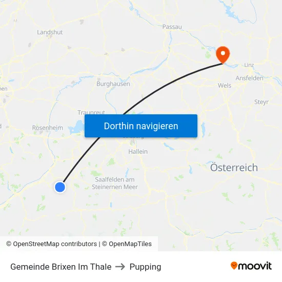 Gemeinde Brixen Im Thale to Pupping map