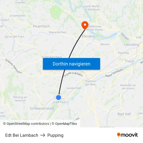 Edt Bei Lambach to Pupping map