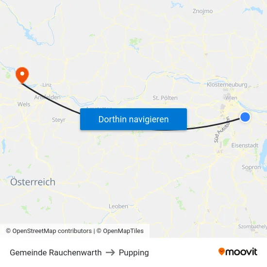 Gemeinde Rauchenwarth to Pupping map