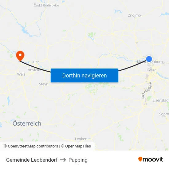 Gemeinde Leobendorf to Pupping map